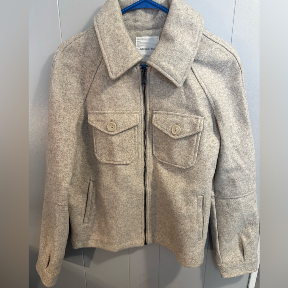 Avec Les Filles Beige Utility Jacket